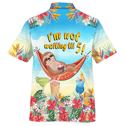 Sloth ina luí ar phatrún hammock Léine haváí, bronntanas Léine haváíais, bronntanas Nollag