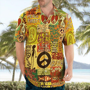 Vintage Style Hippie A Great Symbol Hawaiian Shirt, Hwaiian For Gift