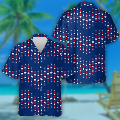 Ornáid Tonnach le Réaltaí i nDathanna Traidisiúnta Meiriceánacha Léine Haváí, Bronntanas Léine Haváíais, Bronntanas Nollag