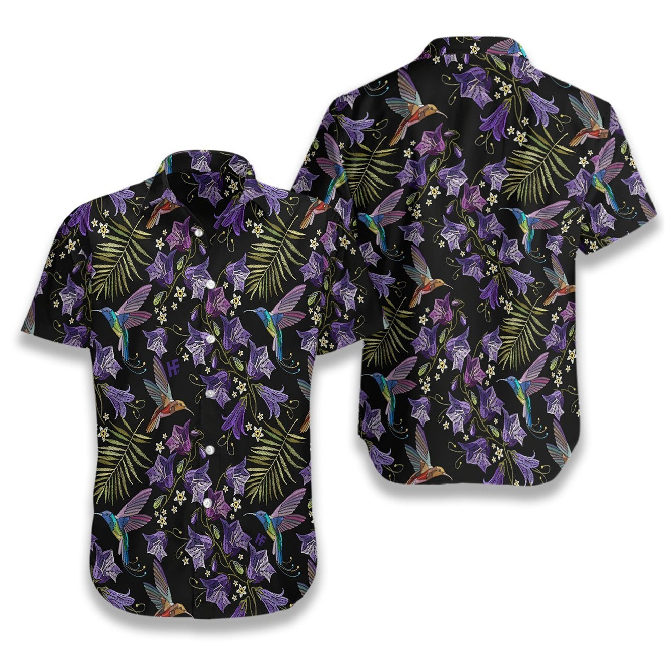 Flying Hummingbird At Dark Night Design Hawaiian Shirt,Hawaiian Shirt Gift, Christmas Gift