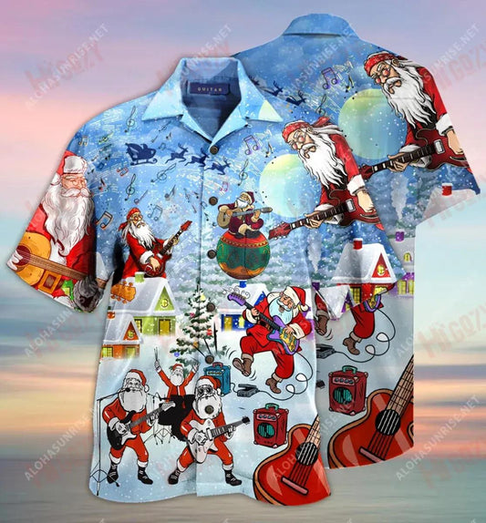 I Rock Jingle Bells Léine Gearr Muinchille Gearr Caitheamh aimsire Léinte Haváíais Oirbheartaíochta Léine Haváís Patrún Léine Haváíais, Bronntanas Léine Haváís, Bronntanas Nollag