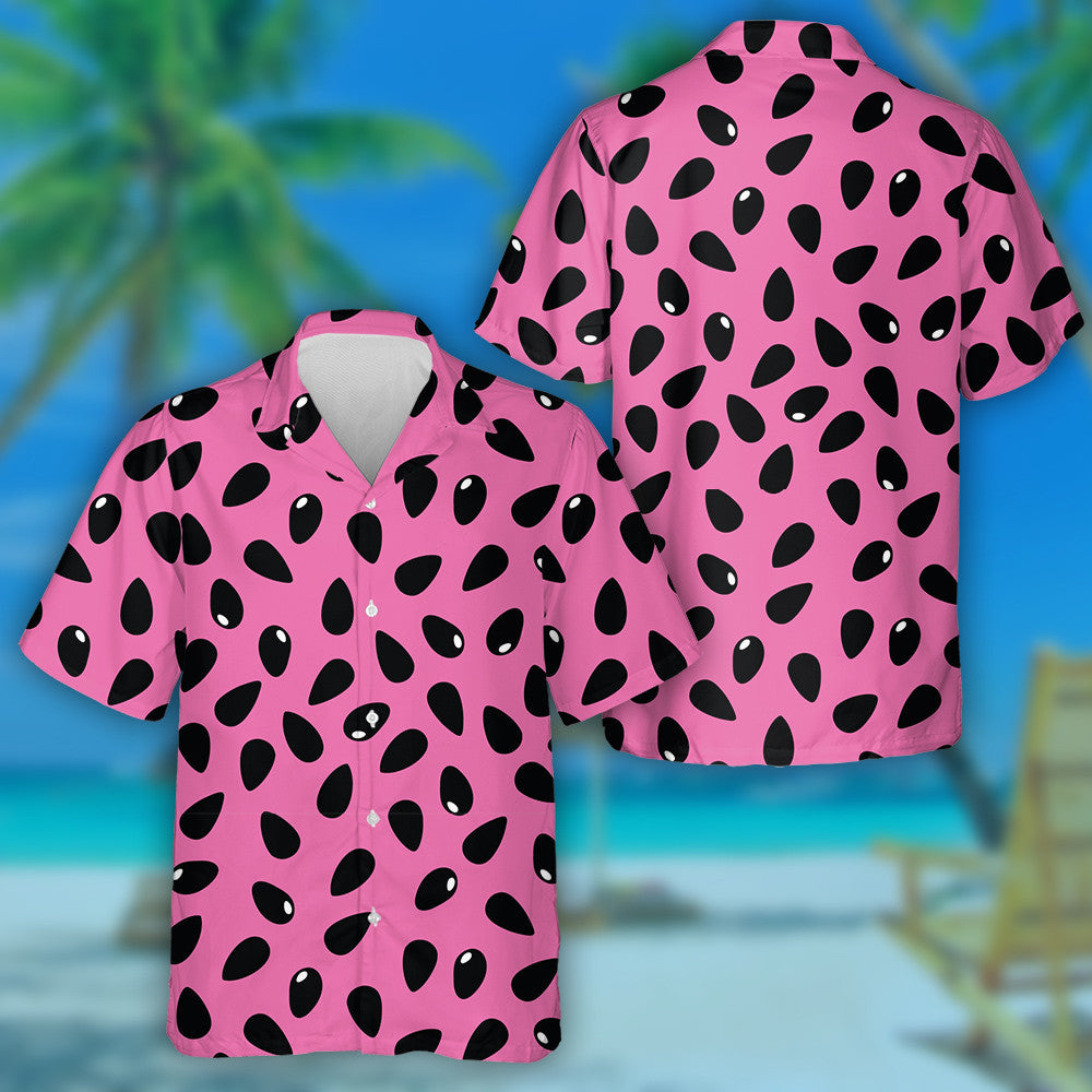 Black And Pink Sunflower Seeds Illustration Pattern Hawaiian Shirt, Hawaiian Shirt Gift, Christmas Gift