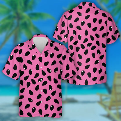 Black And Pink Sunflower Seeds Illustration Pattern Hawaiian Shirt, Hawaiian Shirt Gift, Christmas Gift