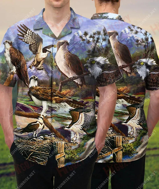 Bí Fós Agus Labhróidh An Spéir Leat Osprey Léine Haváí Unisex Labhraí Saoire Gearr Muinchille Saincheaptha Léinte Haváís Léinte Haváís do Mhná, Bronntanas Léine Haváís, Bronntanas Nollag