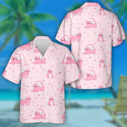 Cartoon Pretty Kittens Cat Pastel Colors Hawaiian Shirt, Hawaiian Shirt Gift, Christmas Gift