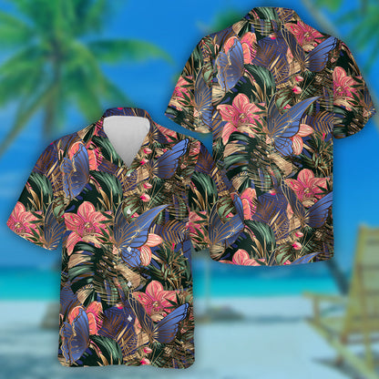 Téama Duilleoga Trópaiceacha Órga le Magairlíní agus Féileacáin Léine Haváís, Bronntanas Léine Haváís, Bronntanas Nollag