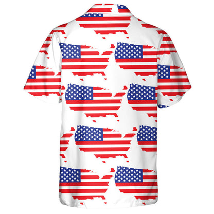 Léarscáil Bratach de chuid Stáit Aontaithe Mheiriceá Ar Chúlra Bán Léine Haváíais, Bronntanas Léine Haváíais, Bronntanas Nollag