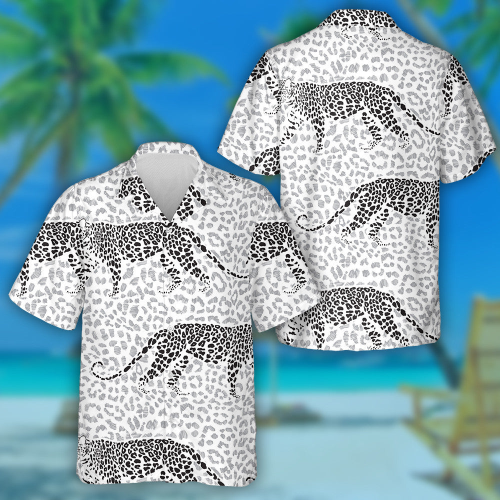 Uigeacht Fur Liopard agus Liopard Cúlra Ealaíne Ainmhithe Léine Haváís, Bronntanas Léine Haváís, Bronntanas Nollag