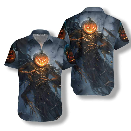 Cat With Pumpkin Monster Halloween Colorful Hawaiian Shirt, Hawaiian For Gift