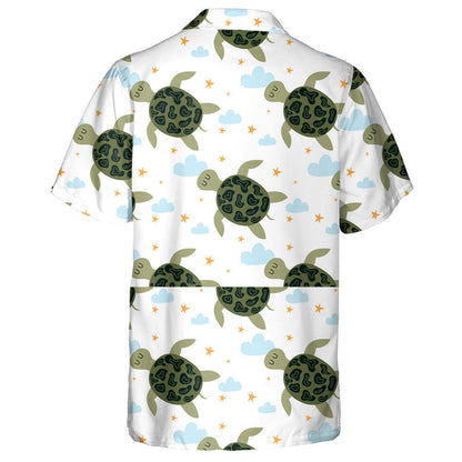 Turtar i Stíl Sceitseála Ar Chúlra Éadrom Gorm Léine Haváíais, Bronntanas Léine Haváíais, Bronntanas Nollag