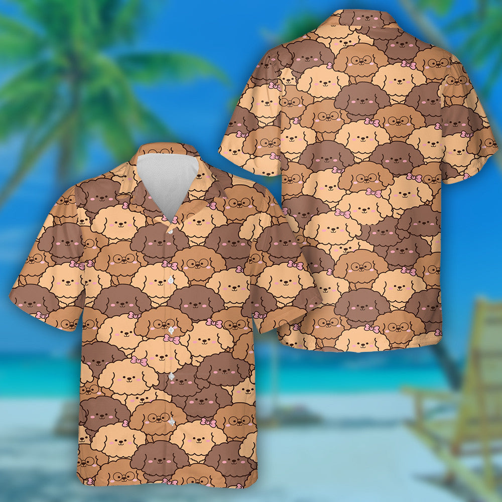 Friendly Baby Dogs Character In Cartoon Background Hawaiian Shirt, Hawaiian Shirt Gift, Christmas Gift