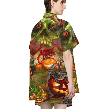 Spooky Dragon Halloween Hawaiian Shirt,Hawaiian Shirt Gift, Christmas Gift