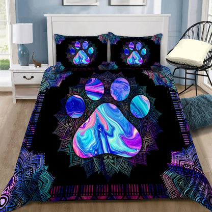 Dog's Footprint Mandala 3D All Over Printed Bedding 3D Bedroom Set Bedlinen 3D,Bedding Christmas Gift,Bedding Set Christmas