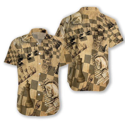 Chessman Pattern Vintage Design Morden Design Hawaiian Shirt, Hawaiian For Gift