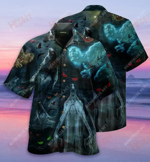 Amazing Ghost Unisex Hawaiian Shirt Summer Short Sleeve Tactical Hawaiian Shirt Hawaiian Shirt Pattern, Hawaiian Shirt Gift, Christmas Gift