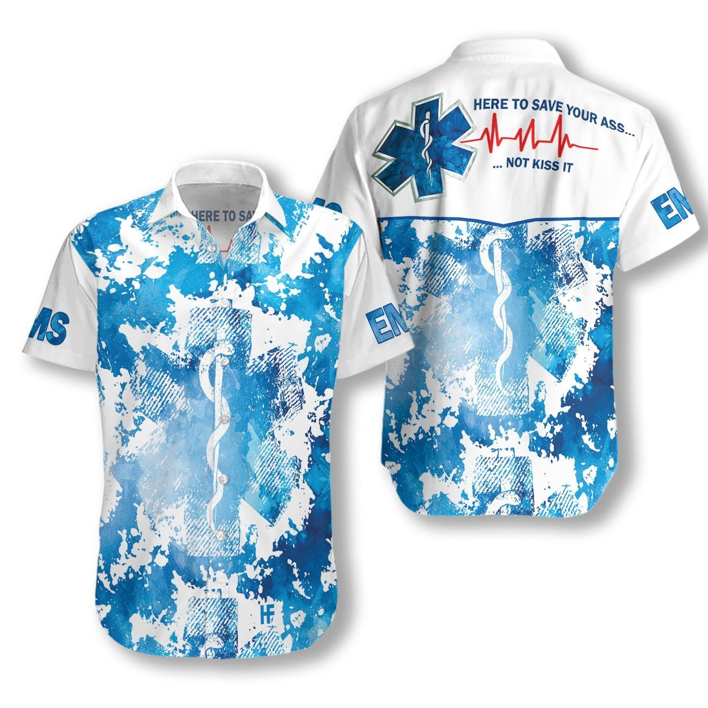 Dearadh Iontach Léine Haváís EMS Anseo Chun do Mhalán a Shábháil, Bronntanas Léine Haváíais, Bronntanas Nollag