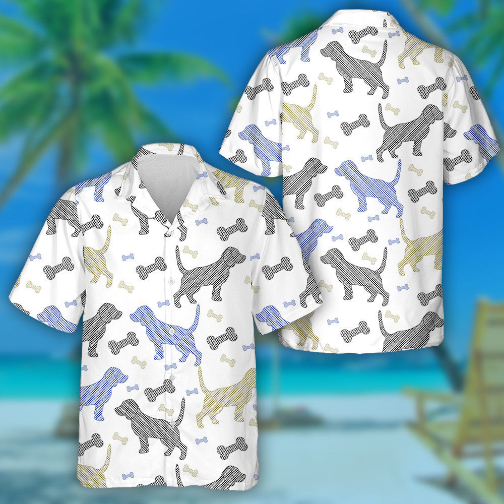 Beagle Dog Of Abstract Hand Drawn Hawaiian Shirt, Hawaiian For Gift