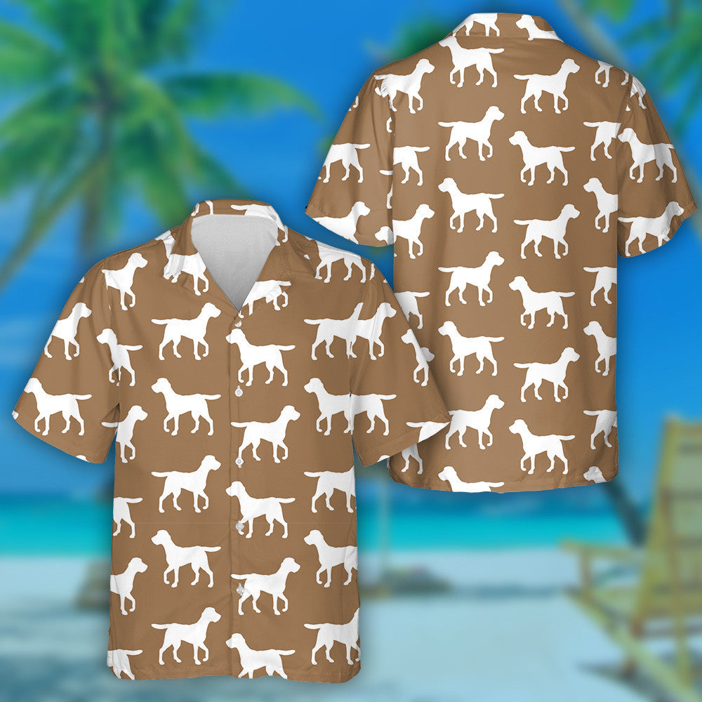 Hand Drawn Beagle Dog Silhouette Isolated Hawaiian Shirt, Hawaiian Shirt Gift, Christmas Gift