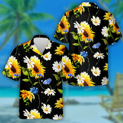 Deep Beauty Of Sunflowers Chamomile Camomile Hawaiian Shirt,Hawaiian Shirt Gift, Christmas Gift