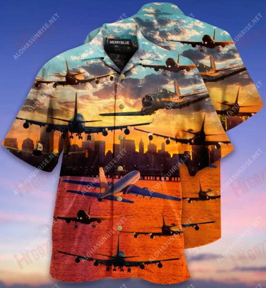 Eitilt Isteach Aerárthach Luí na Gréine Léine Haváí Unisex Laethanta Saoire Muinchille Gearr Léinte haváíais Oirbheartaíochta Léinte haváíais do Mhná, Bronntanais Léine haváíais, Bronntanas Nollag