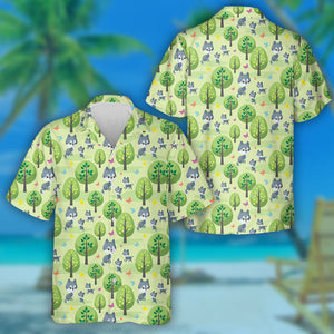 Wolf Family Cute Animals And Their Cubs Hawaiian Shirt, Hawaiian Shirt Gift, Christmas Gift