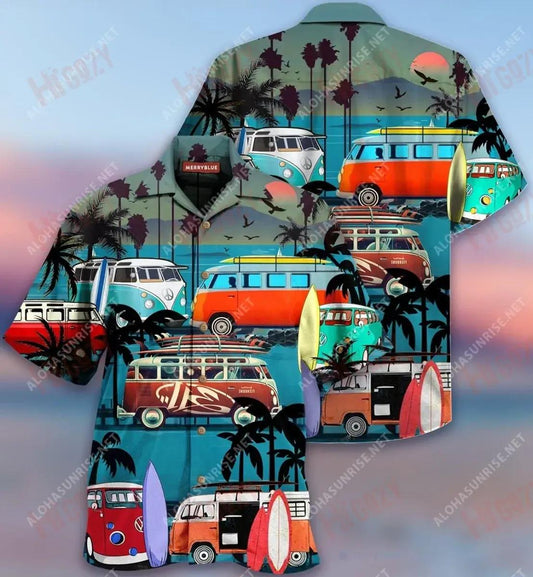 Bain sult as Do Vanlife Van Camping Léine Haváí Unisex Muinchille Aigéan Muinchille Gearr Léinte Crazy Léinte haváíais do Mhná, Bronntanas Léine Haváís, Bronntanas Nollag