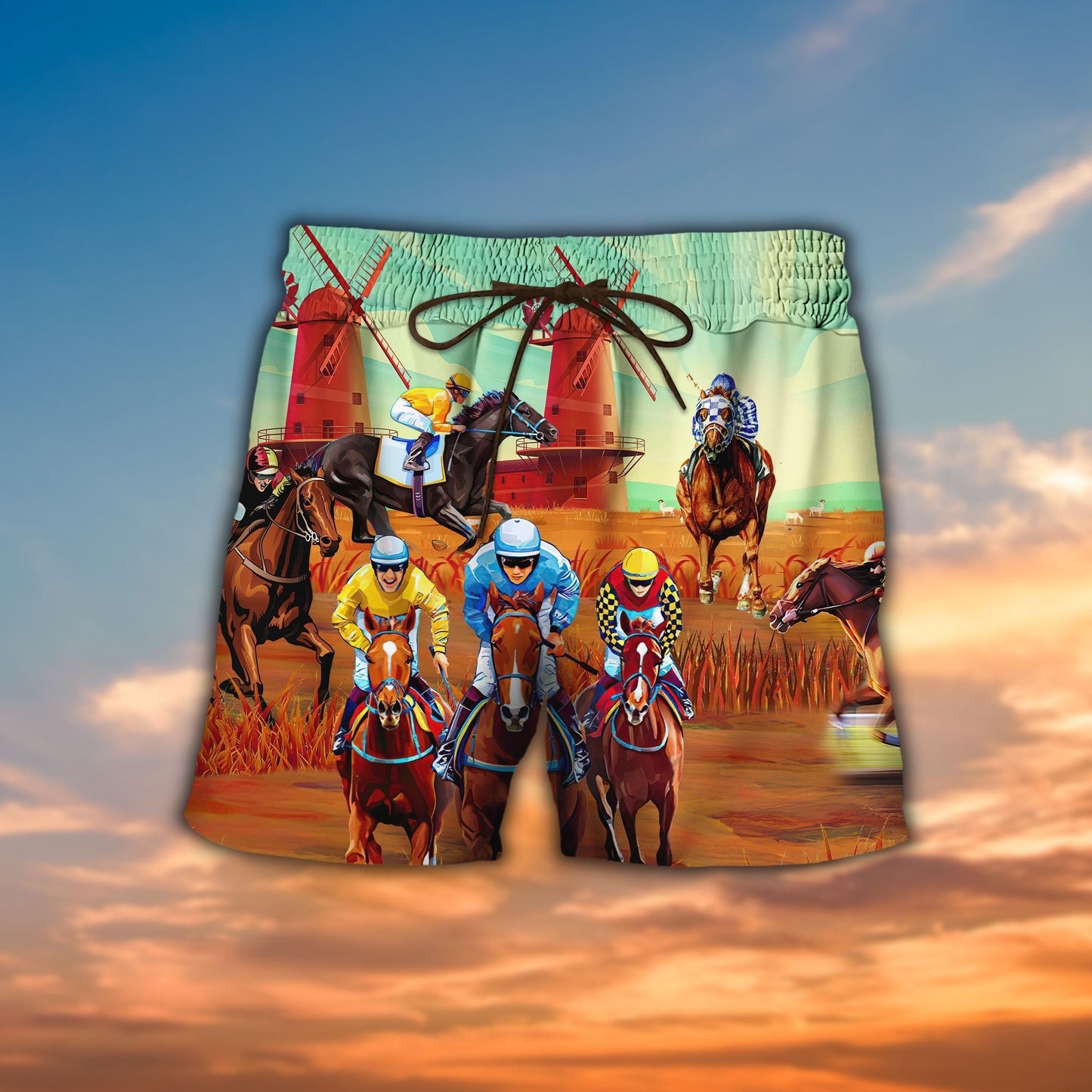 Rásaíocht Chapall Clasaiceach Léine agus Gearróga Haváí Ornáideacha Crazy, Bronntanas Léine Haváís, Bronntanas Nollag