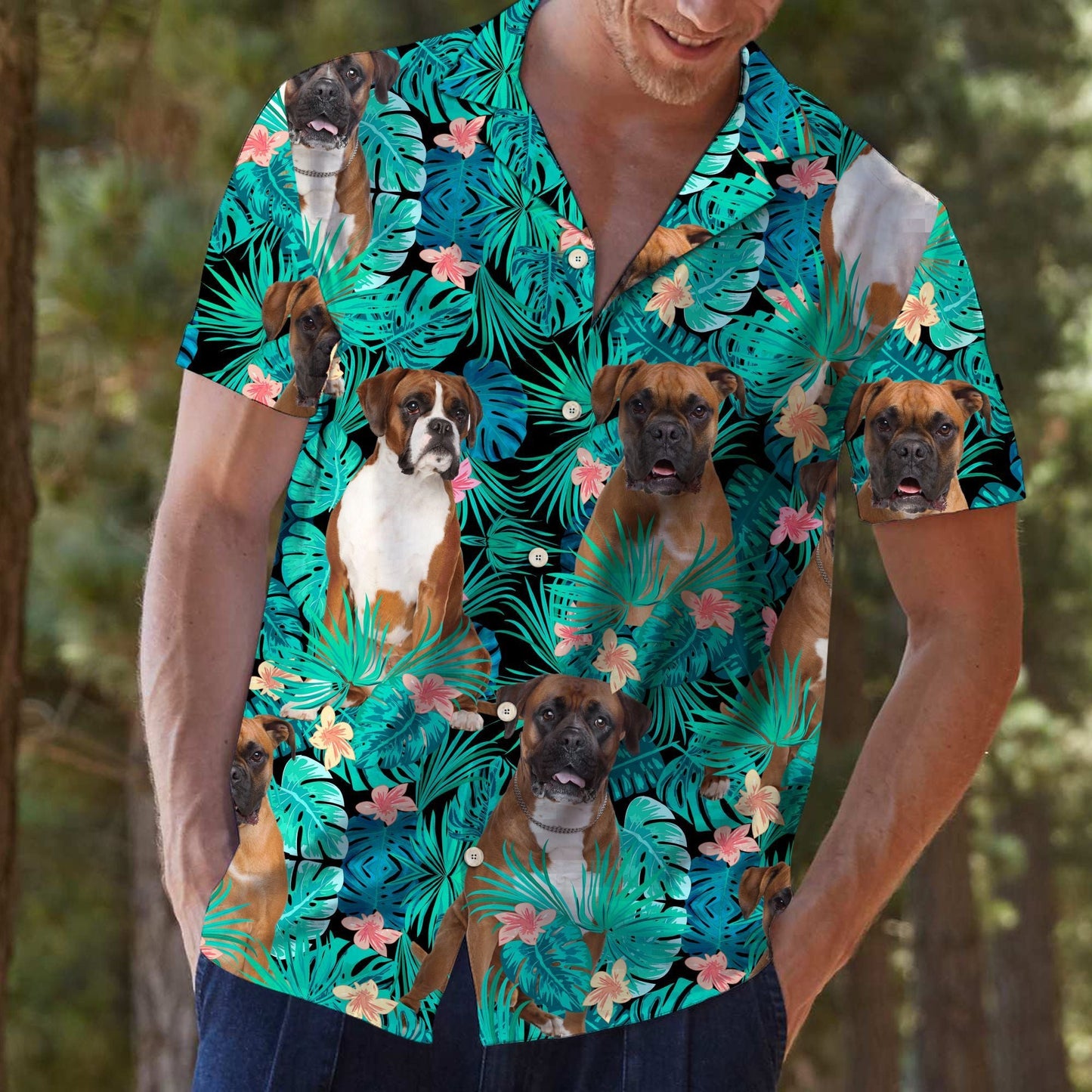 Cool Boxer Tropical Jungle Design Hawaiian Shirt,Hawaiian Shirt Gift, Christmas Gift