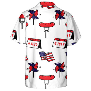 Yummy Grilled Sausage With Flags And Calendar Hawaiian Shirt,Hawaiian Shirt Gift, Christmas Gift