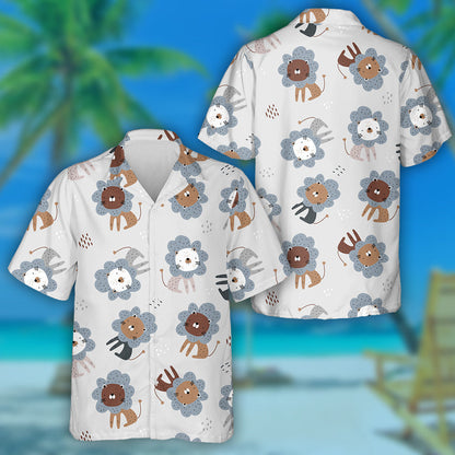 Lions Greannmhar Ar Chúlra Liath Léine Haváí, Bronntanas Léine Haváí, Bronntanas Nollag