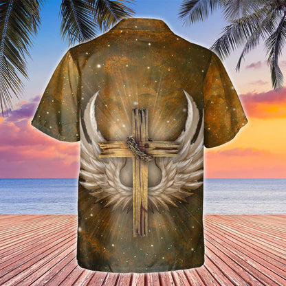 Teastaíonn uaim Crois Íosa Le Sciatháin Aingeal Léine Haváíais, Bronntanas Léine Haváíais, Bronntanas Nollag