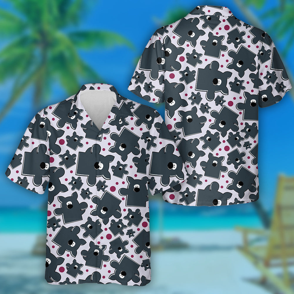 Mac Tíre Nice Agus Ponc Dearg ina Phuzal Jigsaw Léine Haváís, Bronntanas Léine Haváíais, Bronntanas Nollag