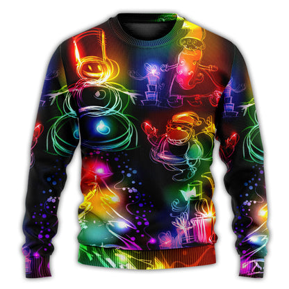 Crann Nollag Daidí na Nollag Fear Sneachta Neon Stíl Éadrom Geansaí Nollag Gránna, Bronntanas Nollag, Bronntanas Nollag 2024