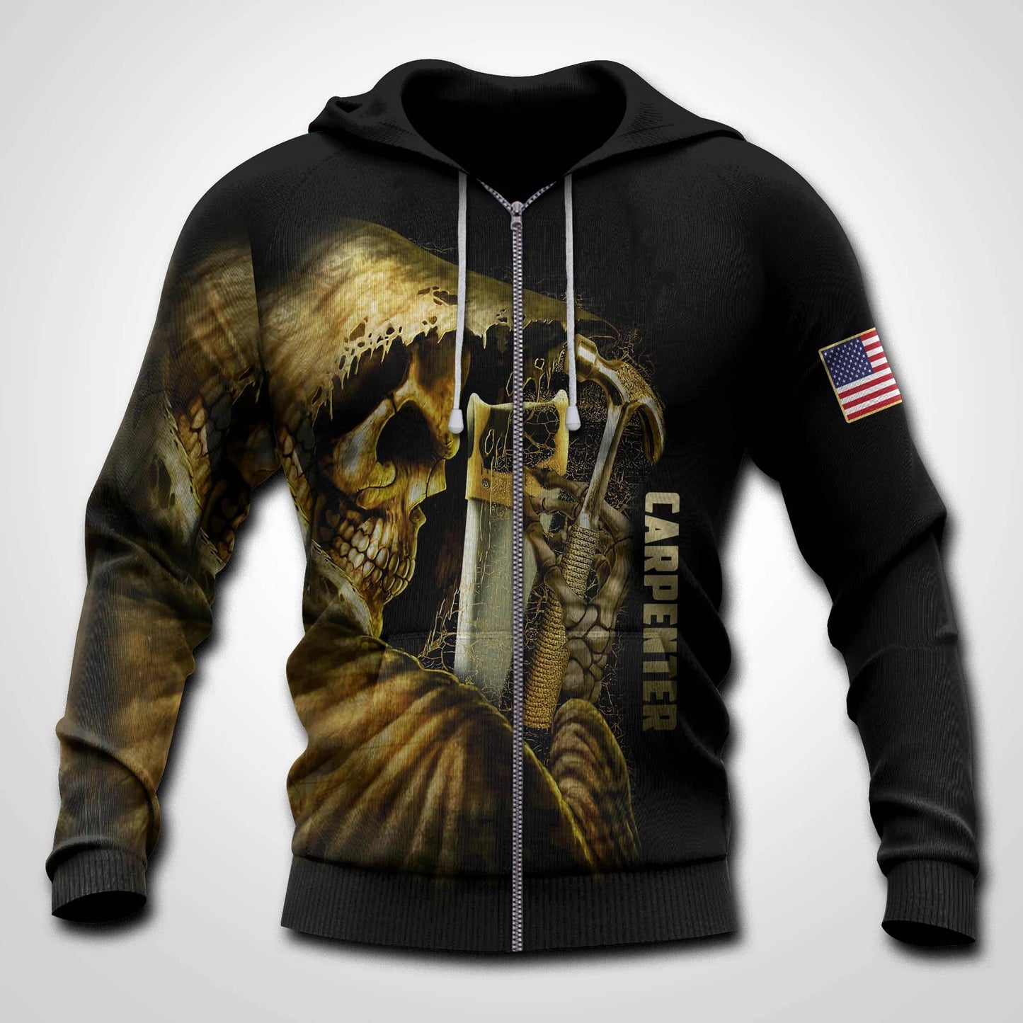 Bronntanas Cool Do Oíche Shamhna Carpenter Skull Léine Haváíais 3D, Bronntanas Léine Haváís, Bronntanas Nollag