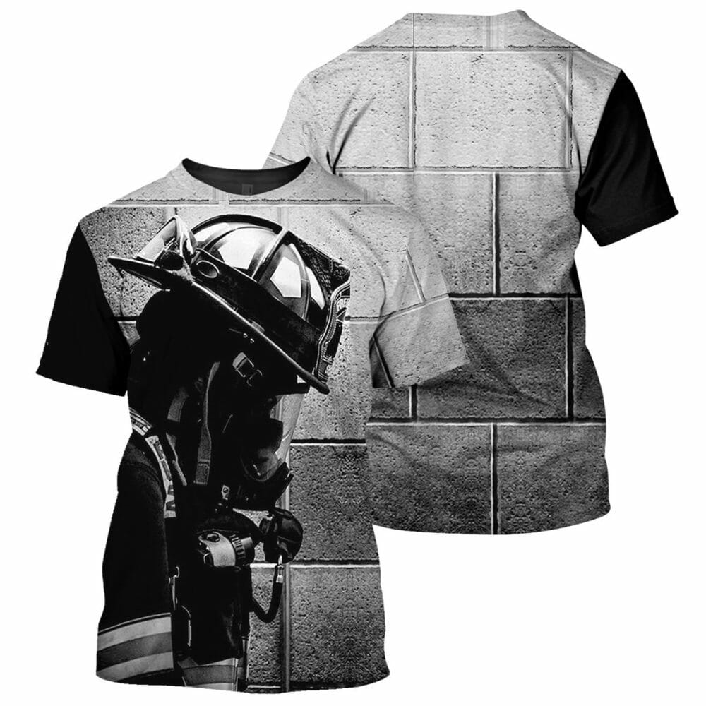 Black And White Firefighter - 3D All Over Printed Shirt Tshirt Hoodie Apparel