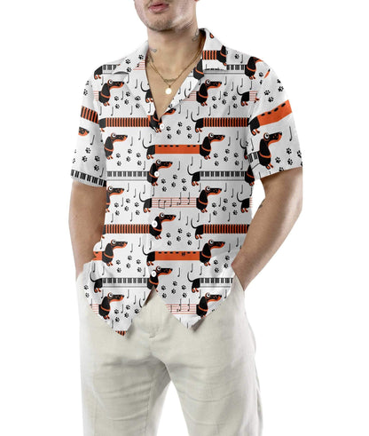 Piano Greannmhar Dearadh Madra Dachshund Léine Haváís, Bronntanas Léine Haváí, Bronntanas Nollag