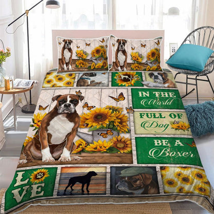 In The World Full Of Dog, Be A Boxer Quilt Bedding Set Bedroom 3D,Bedding Christmas Gift,Bedding Set Christmas