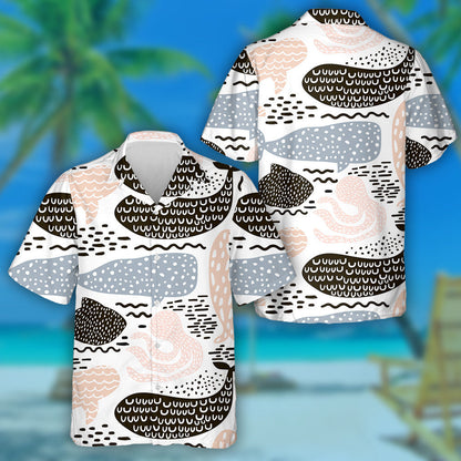 Ainmhithe Farraige Míol Mór agus Octopus Dearadh Dathanna Pastel Léine Haváís, Bronntanas Léine Haváís, Bronntanas Nollag