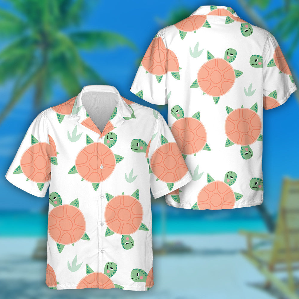 Cute Cartoon Turtle Save Our Oceans Hawaiian Shirt, Hawaiian Shirt Gift, Christmas Gift