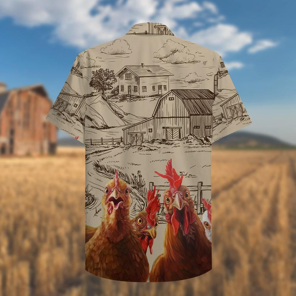 Stop Sicín Feirmeoir Ag Stánadh Ar Mo Choileach Léine Haváís, Bronntanas Léine Haváíais, Bronntanas Nollag