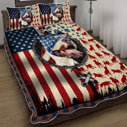 American Pit Bull Dog Quilt Bedding Set  Bedroom Set Bedlinen 3D,Bedding Christmas Gift,Bedding Set Christmas