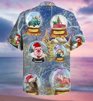 Lovely Snowballs Christmas Funny Farmer Design Hawaiian Shirt, Hawaiian Shirt Gift, Christmas Gift