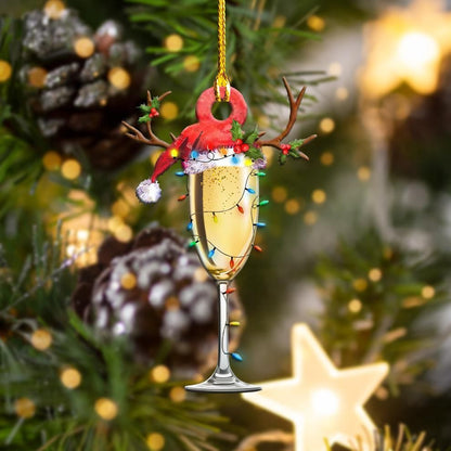 Ornáid Cruth Soilse na Nollag Champagne, Ornáid Nollag Shona, Bronntanas Nollag, Maisiú na Nollag