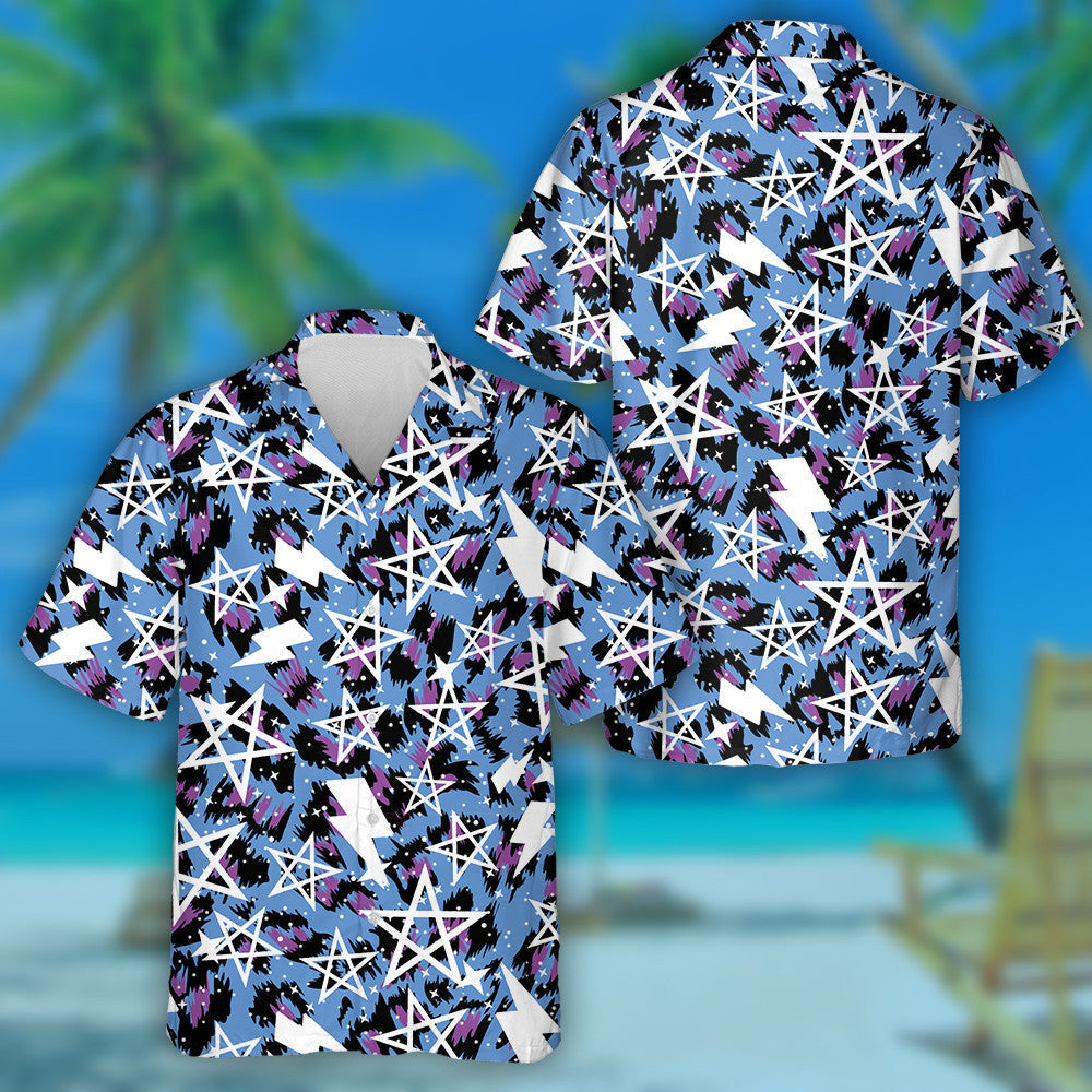 Wild African Leopard With Stars And Rays Hawaiian Shirt, Hawaiian Shirt Gift, Christmas Gift