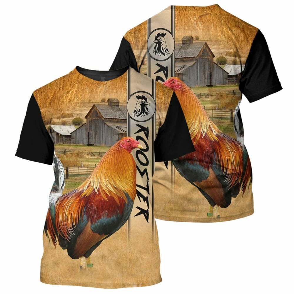 Rooster - Éadaí Cochaillín Léine Clóbhuailte 3D ar Thar Leat