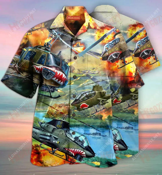 Héileacaptar Huey Cobra Cuimhnigh ar na Laethanta Léine Gearr Muinchille Unisex Léinte T Aigéan Na Léinte Haváís is Fearr Léinte Haváís do Mhná, Bronntanas Léine Haváís, Bronntanas Nollag