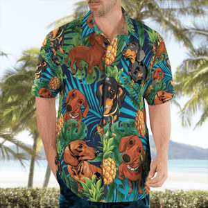 Dachshund Tropical pineapple Hawaiian Shirt, Hwaiian For Gift