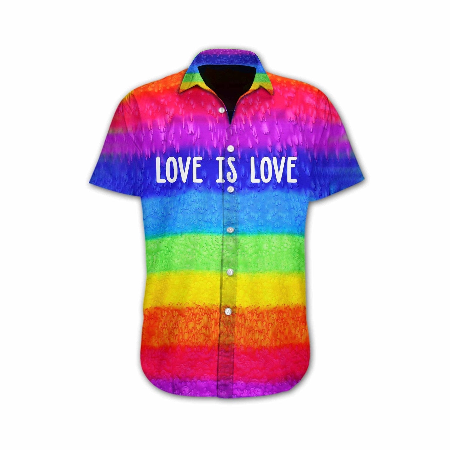 Vivid Lgbt Love Is Love Design Hawaiian Shirt, Hwaiian For Gift