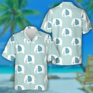 Adorable Elephant With Blue Ears Hawaiian Shirt, Hawaiian For Gift