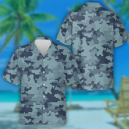 Patrún Camó Gorm Dorcha Heicseagánach Digiteach Léine Haváí, Bronntanas Léine Haváíais, Bronntanas Nollag